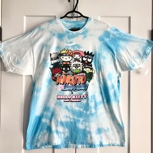 Naruto Shippuden x Hello Kitty, Sanrio, 2022, Tie Dye, T Shirt, Size L, NEW‎